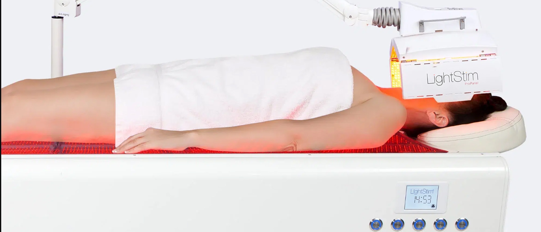 Woman Undergoing Red Light Therapy